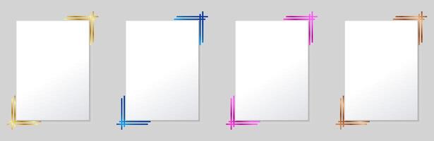 Modern square colored frame template For presentations on paper decorated with gradient corners. vector