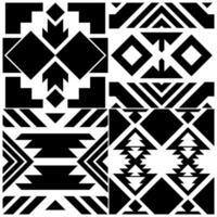 Geometric square box, seamless abstract pattern, ethnic tribal design. Navajo vector