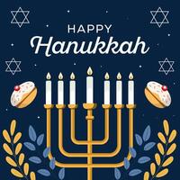 illustration in flat design for celebrate hanukkah vector