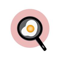 illustration of a Eggs fried using a frying pan vector