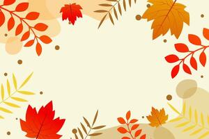 Autumn leaves background with copy space vector