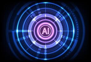 Abstract AI digital technology background. Design for artificial intelligence, ring, sphere, circle, , technology, digital, machine. vector