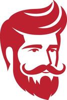 a man with a beard and mustache vector