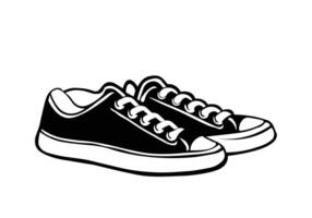 Sneaker pair black set vector
