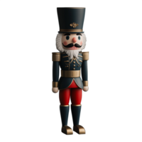 Traditional nutcracker soldier figurine isolated on transparent background for Christmas decoration png