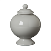 Ceramic urn with lid on transparent background representing classic home decor element png