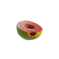 Snapshot of a single red guava segment against a see-through background png