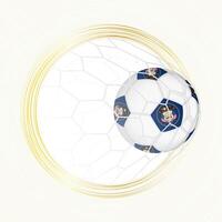 Football emblem with football ball with flag of Utah in net, scoring goal for Utah. vector