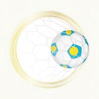 Football emblem with football ball with flag of Palau in net, scoring goal for Palau. vector