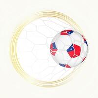 Football emblem with football ball with flag of Samoa in net, scoring goal for Samoa. vector