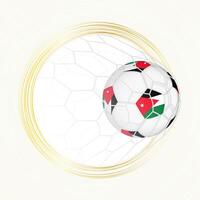 Football emblem with football ball with flag of Jordan in net, scoring goal for Jordan. vector