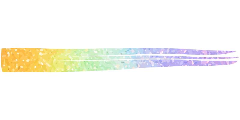 Rainbow gradient paint stroke. Brush stroke with multi colored glitter. Colorful rainbow background