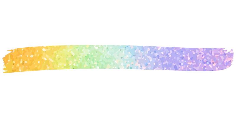 Rainbow gradient paint stroke. Brush stroke with multi colored glitter. Colorful rainbow background