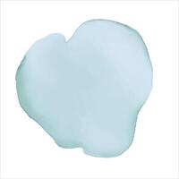 Blue watercolor round shape, stain, blob, circle. Hand drawn watercolor abstract element vector