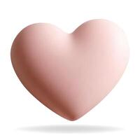 3d render heart in pastel color. 3d illustration isolated on white background. vector
