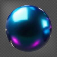 3d ball with holographic mirror effect. Gradient shape. Fluid color. Neon shape in gradient colors vector