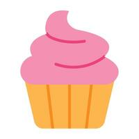 Cupcake Flat Icon Design vector