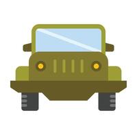 Military Jeep Flat Icon Design vector