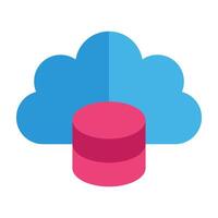 Cloud Data Flat Icon Design vector