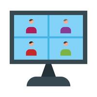 Virtual Class Flat Icon Design vector