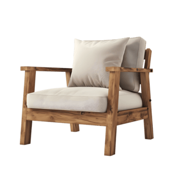 de madera salón silla con amortiguar aislado en transparente antecedentes png