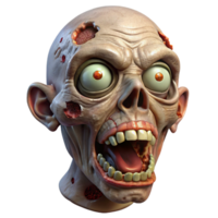 torn, grotesque zombie mask with decayed features, missing chunks of skin, and exposed bone png