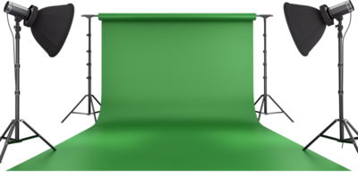 Simple Green Screen Setup, Empty Studio Background png