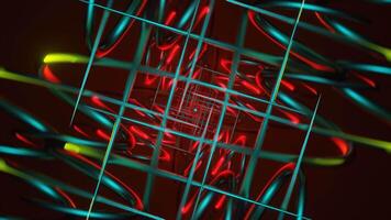 Abstract strobe lights flash in a futuristic, vibrant VJ loop. video