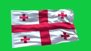 Georgia Flag 3d render waving animation motion graphic isolated on green screen background video