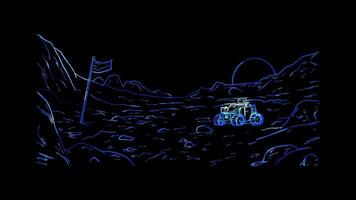 Neon frame effect, Space Rover Adventure on black background video