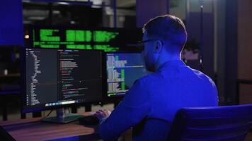 IT Programmer Working on Desktop Computer video