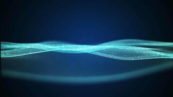 Technology digital wave background concept.Beautiful motion waving dots texture with glowing defocused particles. Cyber or technology background. video
