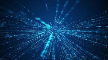 Speed of digital lights background. flying digital technologic over dark backgroundl. Futuristic technology abstract background with lines for network, big data, data center, server, internet, speed. video