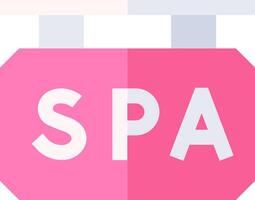 A pink box with the word spa on it vector