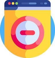A yellow and pink computer with a red circle around it vector
