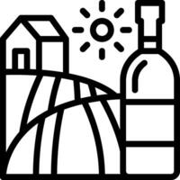 Wine bottle icon with farm and house vector