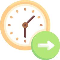 A clock and an arrow pointing to it vector
