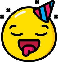 A cartoon smiley face with a party hat on vector