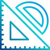 A blue and white icon with a ruler and a triangle vector