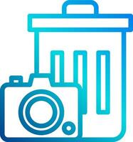 A camera and a trash can icon vector