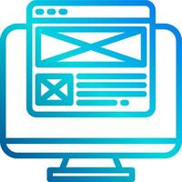 A computer monitor with a web page icon vector
