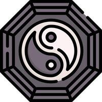 Yin yang symbol in a hexagon vector