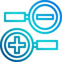 Two magnifying glasses with a plus sign on them vector