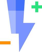 A lightning bolt with a plus sign and a cross vector