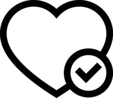 Heart with tick mark icon vector