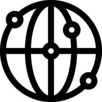 A globe with dots around it vector