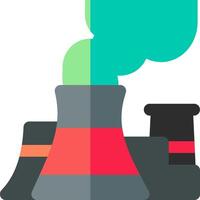 A flat icon of a factory with smoke coming out of the chimney vector