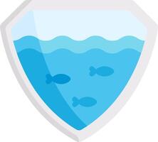 A shield with fish in the water vector