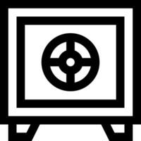 A black and white image of a safe with a target vector