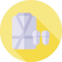 A flat icon of a robe and two mugs vector